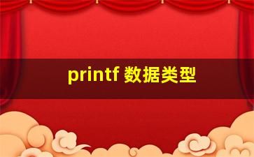 printf 数据类型